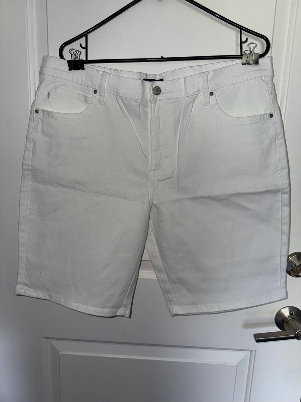 Lee White Denim Shorts with Stretch